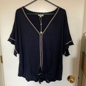 Max Studio Navy blue Dolman Sleeve blouse. Size 3X